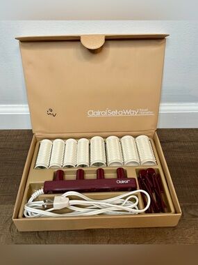 Vintage 70's Clairol Set-A-Way Travel Hairsetter 8 Hot Rollers TESTED & WORKS